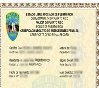 Certificado antecedentes penales documento